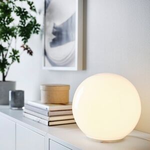 IKEA Globe Table Lamp. Orb Lamp. Fado Large 10” White Glass